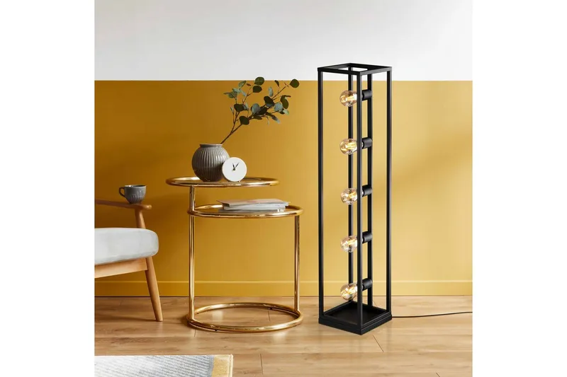 Gulvlampe Orika Svart - Svart - Belysning - Innendørsbelysning & Lamper - Gulvlampe