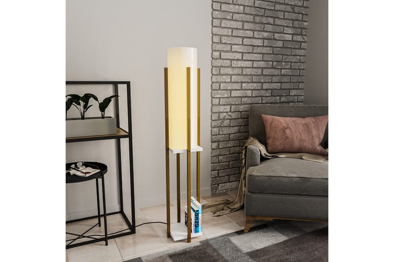 Gulvlampe Ratmompe (Hyllehøyde: 60 cm) Gull / Hvit - Gull / Hvit - Belysning - Innendørsbelysning & Lamper - Gulvlampe