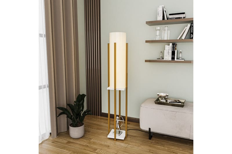 Gulvlampe Ratmompe (Hyllehøyde: 60 cm) Gull / Hvit - Gull / Hvit - Belysning - Innendørsbelysning & Lamper - Gulvlampe