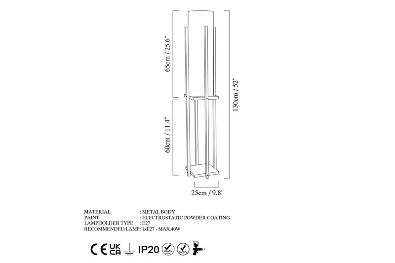 Gulvlampe Ratmompe (Hyllehøyde: 60 cm) Svart Beige - Svart Beige - Belysning - Innendørsbelysning & Lamper - Gulvlampe