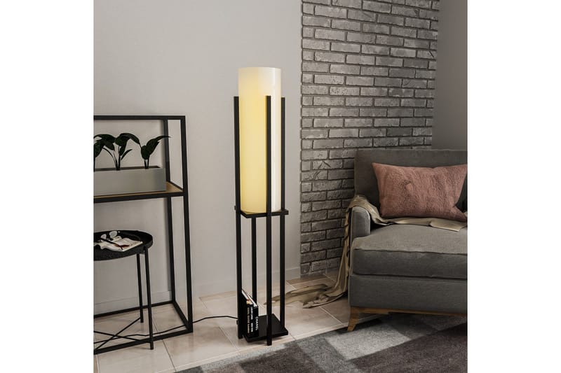 Gulvlampe Ratmompe (Hyllehøyde: 60 cm) Svart Beige - Svart Beige - Belysning - Innendørsbelysning & Lamper - Gulvlampe