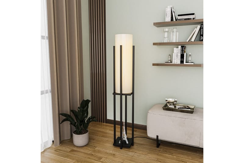 Gulvlampe Ratmompe (Hyllehøyde: 60 cm) Svart Beige - Svart Beige - Belysning - Innendørsbelysning & Lamper - Gulvlampe