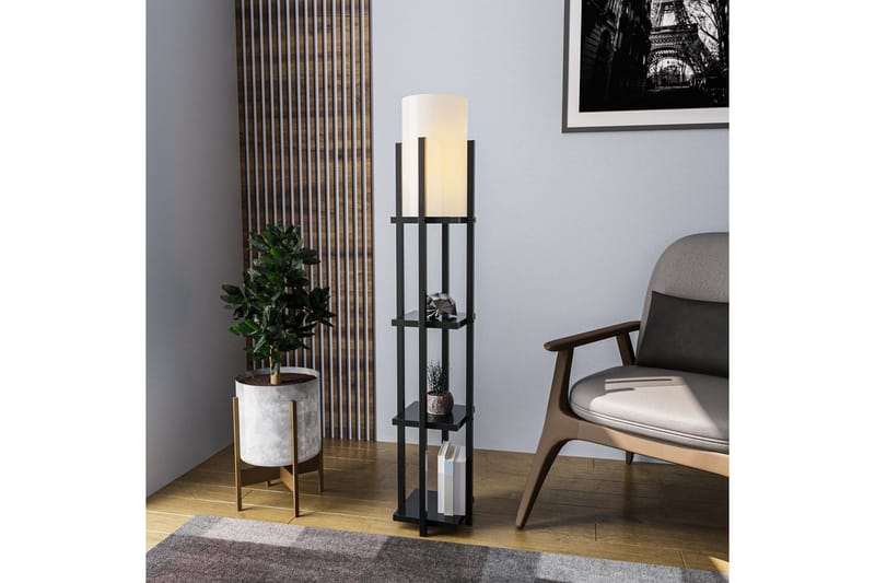 Gulvlampe Ratmompe Lumi (Hyllehøyde: 29 cm) Svart Beige - Svart Beige - Belysning - Innendørsbelysning & Lamper - Gulvlampe