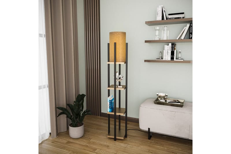 Gulvlampe Ratmompe Lumi (Hyllehøyde: 29 cm) Svart / Gull Kobber - Svart / Gull Kobber - Belysning - Innendørsbelysning & Lamper - Gulvlampe
