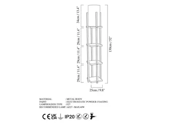 Gulvlampe Ratmompe Lumi (Hyllehøyde: 29 cm) Svart / Gull - Svart / Gull - Belysning - Innendørsbelysning & Lamper - Gulvlampe