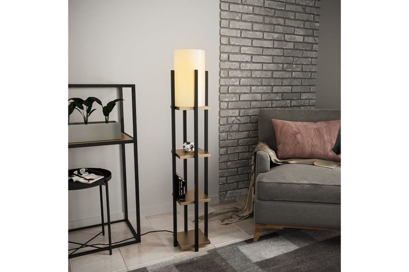 Gulvlampe Ratmompe Lumi (Hyllehøyde: 29 cm) Svart / Gull - Svart / Gull - Belysning - Innendørsbelysning & Lamper - Gulvlampe