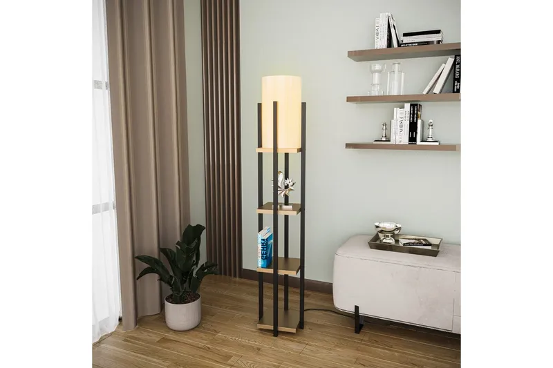 Gulvlampe Ratmompe Lumi (Hyllehøyde: 29 cm) Svart / Gull - Svart / Gull - Belysning - Innendørsbelysning & Lamper - Gulvlampe