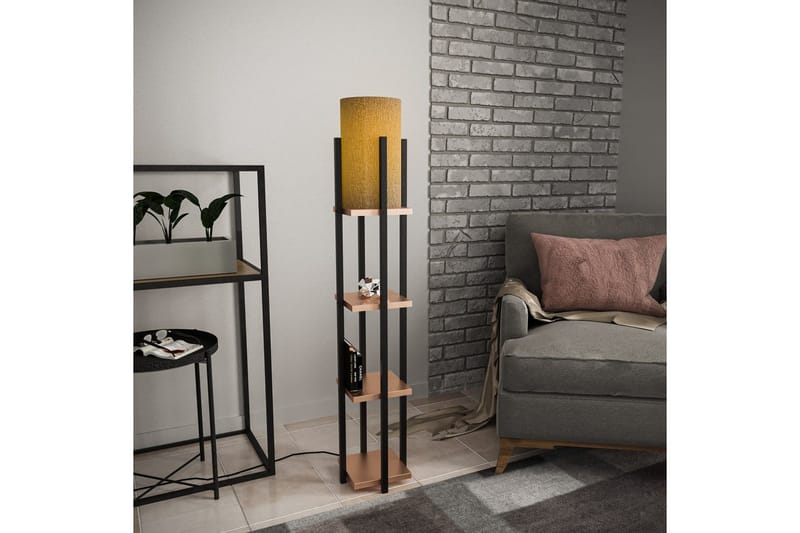 Gulvlampe Ratmompe Lumi (Hyllehøyde: 29 cm) Svart / Kobbertre - Svart / Kobbertre - Belysning - Innendørsbelysning & Lamper - Gulvlampe