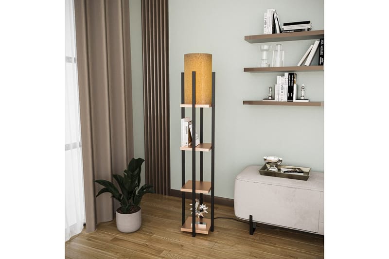 Gulvlampe Ratmompe Lumi (Hyllehøyde: 29 cm) Svart / Kobbertre - Svart / Kobbertre - Belysning - Innendørsbelysning & Lamper - Gulvlampe