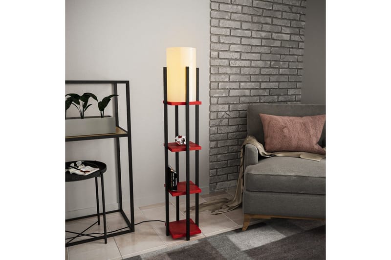 Gulvlampe Ratmompe Lumi (Hyllehøyde: 29 cm) Svart / Rød Beige - Svart / Rød Beige - Belysning - Innendørsbelysning & Lamper - Gulvlampe