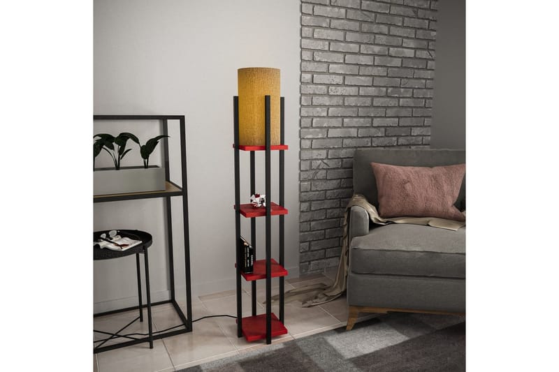 Gulvlampe Ratmompe Lumi (Hyllehøyde: 29 cm) Svart / Rød - Svart / Rød - Belysning - Innendørsbelysning & Lamper - Gulvlampe