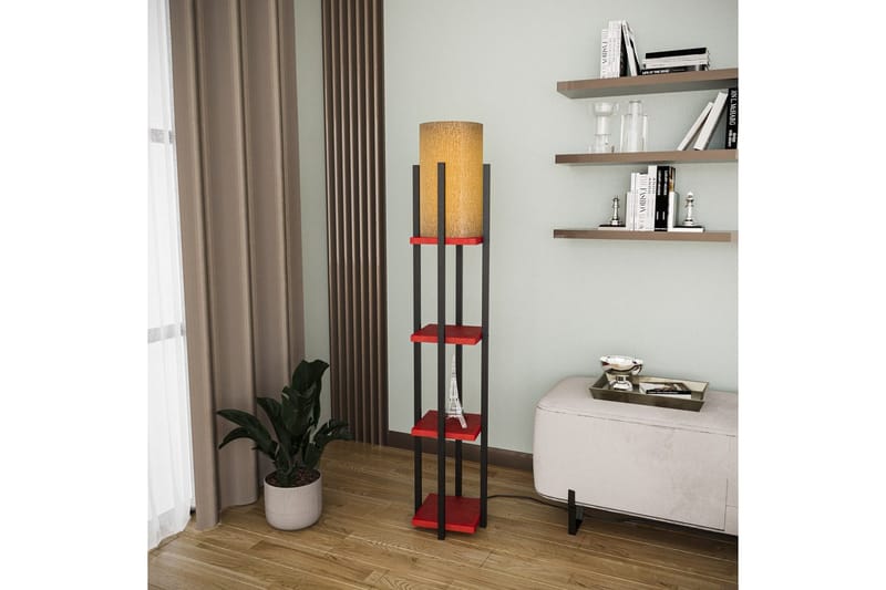 Gulvlampe Ratmompe Lumi (Hyllehøyde: 29 cm) Svart / Rød - Svart / Rød - Belysning - Innendørsbelysning & Lamper - Gulvlampe