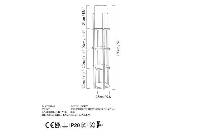 Gulvlampe Ratmompe Lumi (Hyllehøyde: 29 cm) Tre / Beige - Tre / Beige - Belysning - Innendørsbelysning & Lamper - Gulvlampe