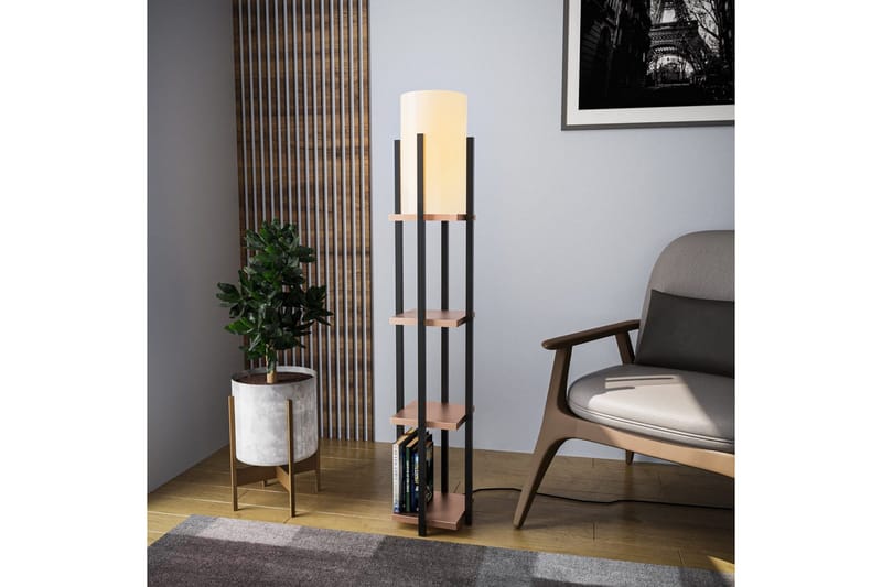 Gulvlampe Ratmompe Lumi (Hyllehøyde: 29 cm) Tre / Beige - Tre / Beige - Belysning - Innendørsbelysning & Lamper - Gulvlampe