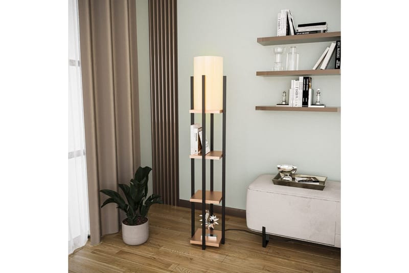 Gulvlampe Ratmompe Lumi (Hyllehøyde: 29 cm) Tre / Beige - Tre / Beige - Belysning - Innendørsbelysning & Lamper - Gulvlampe