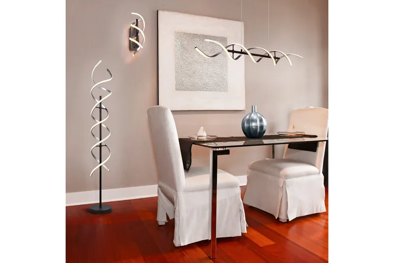 Sequence LED-Gulvlampe Børstet Aluminium/Matt Svart - Trio Lighting - Belysning - Innendørsbelysning & Lamper - Gulvlampe