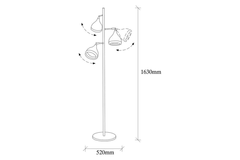 Gulvlampe Soodx Svart / Kobber - Kobber/Svart - Belysning - Innendørsbelysning & Lamper - Gulvlampe