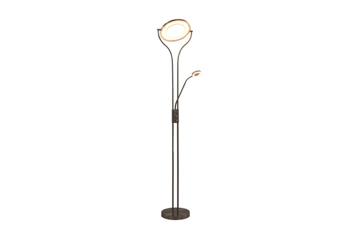 Stående lampe 18 W sølv 180 cm dimbar - Silver - Uplight gulvlampe - Gulvlampe - Lamper gang