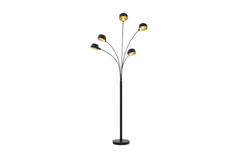 Stående lampe 200 cm 5 x E14 svart og gull - Lamper gang - Gulvlampe - Femarmet gulvlampe