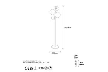 Gulvlampe Subin Svart / Hvit - Svart / Hvit - Belysning - Innendørsbelysning & Lamper - Gulvlampe