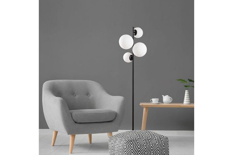 Gulvlampe Subin Svart / Hvit - Svart / Hvit - Belysning - Innendørsbelysning & Lamper - Gulvlampe
