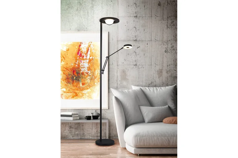 Gulvlampe TRIO Barrie Matt svart - Matt svart - Belysning - Innendørsbelysning & Lamper - Gulvlampe