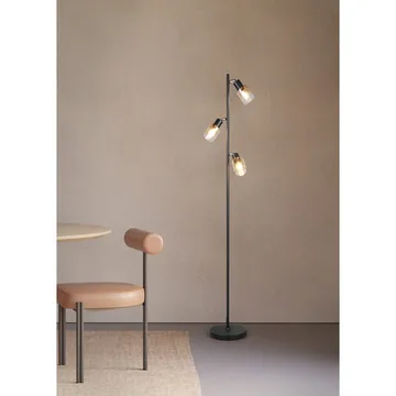 Gulvlampe TRIO Cadiz - Matt svart/Amber - Belysning - Innendørsbelysning & Lamper - Gulvlampe