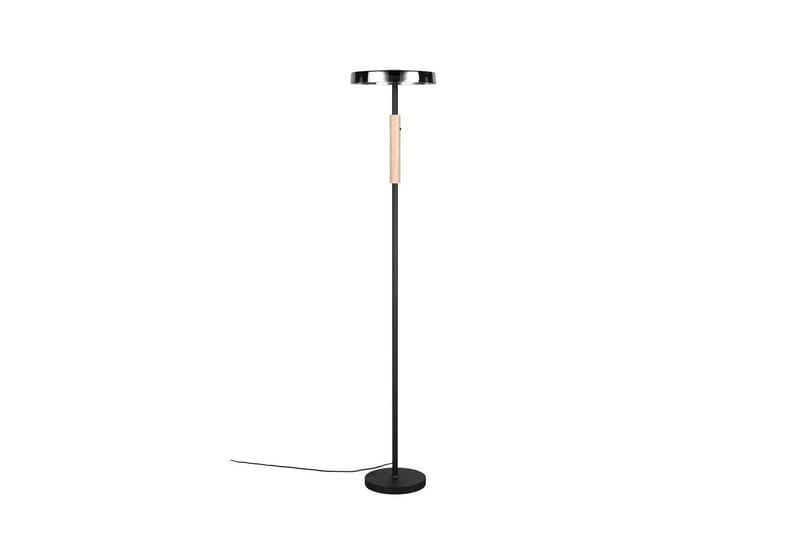 Gulvlampe TRIO Celeste Matt svart/krom/tre - Matt svart/krom/tre - Belysning - Innendørsbelysning & Lamper - Gulvlampe