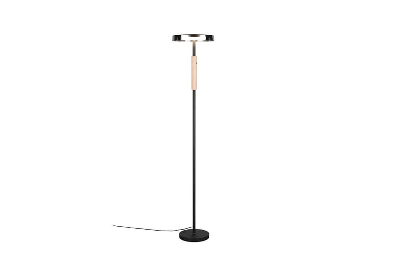 Gulvlampe TRIO Celeste Matt svart/krom/tre - Matt svart/krom/tre - Belysning - Innendørsbelysning & Lamper - Gulvlampe