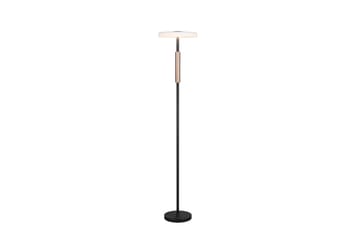 Gulvlampe TRIO Celeste Matt svart/krom/tre - Matt svart/krom/tre - Belysning - Innendørsbelysning & Lamper - Gulvlampe