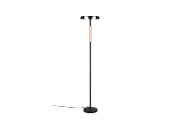 Gulvlampe TRIO Celeste Matt svart/krom/tre - Matt svart/krom/tre - Belysning - Innendørsbelysning & Lamper - Gulvlampe