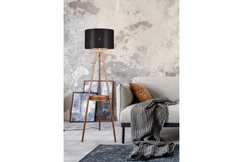 Gulvlampe TRIO Colette Kaffebrun - Kaffebrun - Belysning - Innendørsbelysning & Lamper - Gulvlampe