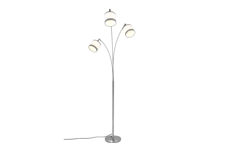 Trio Lighting Davos Gulvlampe 3L E14 Krom/Hvit - Belysning - Innendørsbelysning & Lamper - Gulvlampe