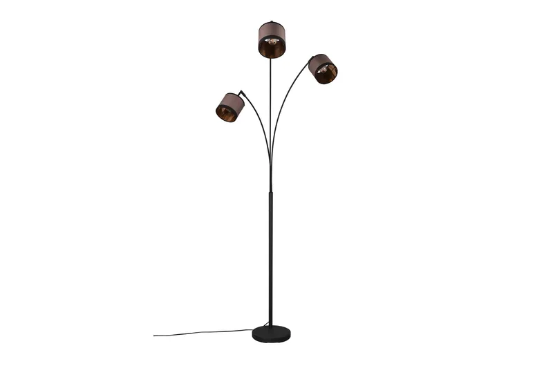 Trio Lighting Davos gulvlampe 3L E14 matt svart/greige - Belysning - Innendørsbelysning & Lamper - Gulvlampe