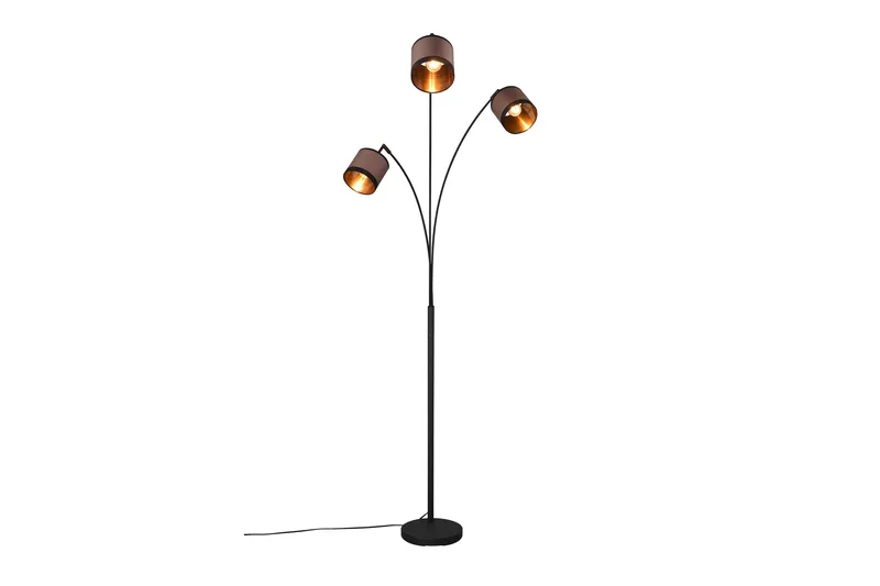 Trio Lighting Davos gulvlampe 3L E14 matt svart/greige - Belysning - Innendørsbelysning & Lamper - Gulvlampe