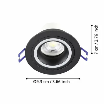 Innfelt lampe Carosso 93 mm - Sort - Belysning - Innendørsbelysning & Lamper - Lamper gang