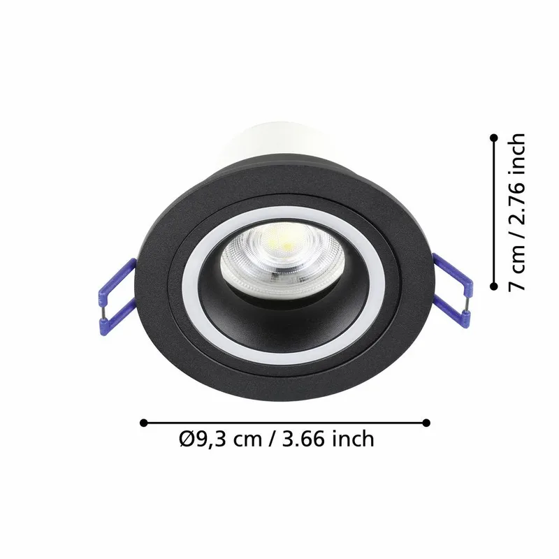 Innfelt lampe Carosso 93 mm - Sort - Belysning - Innendørsbelysning & Lamper - Lamper gang