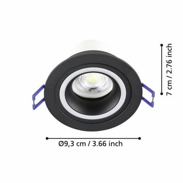 Innfelt lampe Carosso 93 mm - Sort - Belysning - Innendørsbelysning & Lamper - Lamper gang