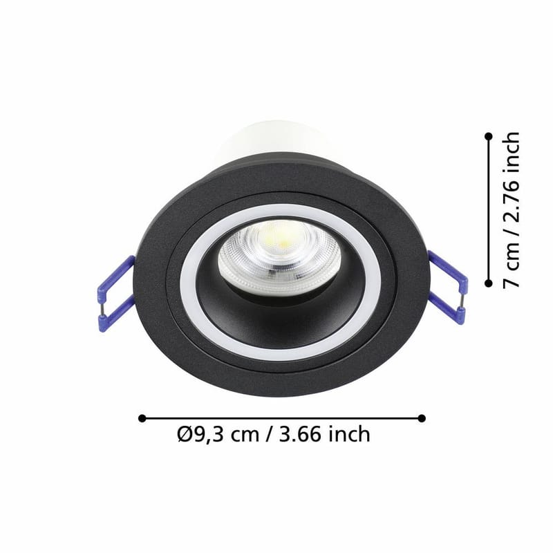 Innfelt lampe Carosso 93 mm - Sort - Belysning - Innendørsbelysning & Lamper - Lamper gang