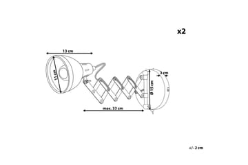 Klarve Vegglampe 2 stk E14 - Svart - Belysning - Innendørsbelysning & Lamper - Vegglampe - Veggarmatur