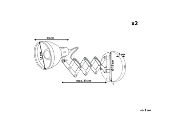 Klarve Vegglampe 2 stk E14 - Svart - Belysning - Innendørsbelysning & Lamper - Vegglampe - Veggarmatur