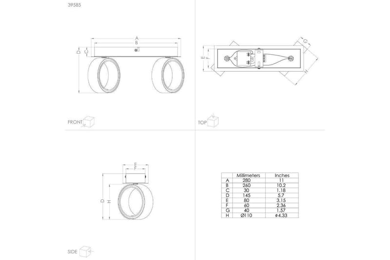 LED-spotlight Eglo Albariza Hvit 2 Lamper - 2 Lamper - Belysning - Innendørsbelysning & Lamper - Lamper gang
