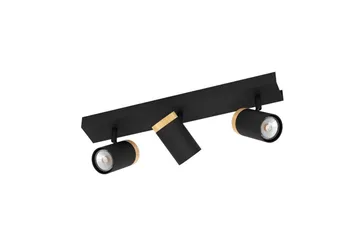 LED-spotlight Eglo Cartagena Svart/Tre 3 lamper - 3 lamper - Belysning - Innendørsbelysning & Lamper - Lamper gang