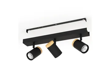 LED-spotlight Eglo Cartagena Svart/Tre 3 lamper - 3 lamper - Belysning - Innendørsbelysning & Lamper - Lamper gang