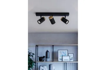 LED-spotlight Eglo Cartagena Svart/Tre 3 lamper - 3 lamper - Belysning - Innendørsbelysning & Lamper - Lamper gang