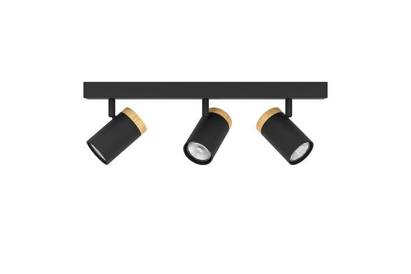 LED-spotlight Eglo Cartagena Svart/Tre 3 lamper - 3 lamper - Belysning - Innendørsbelysning & Lamper - Lamper gang