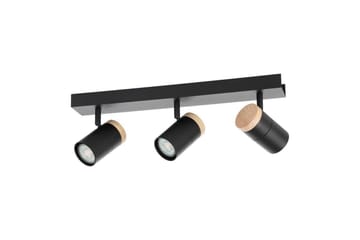 LED-spotlight Eglo Cartagena Svart/Tre 3 lamper - 3 lamper - Belysning - Innendørsbelysning & Lamper - Lamper gang
