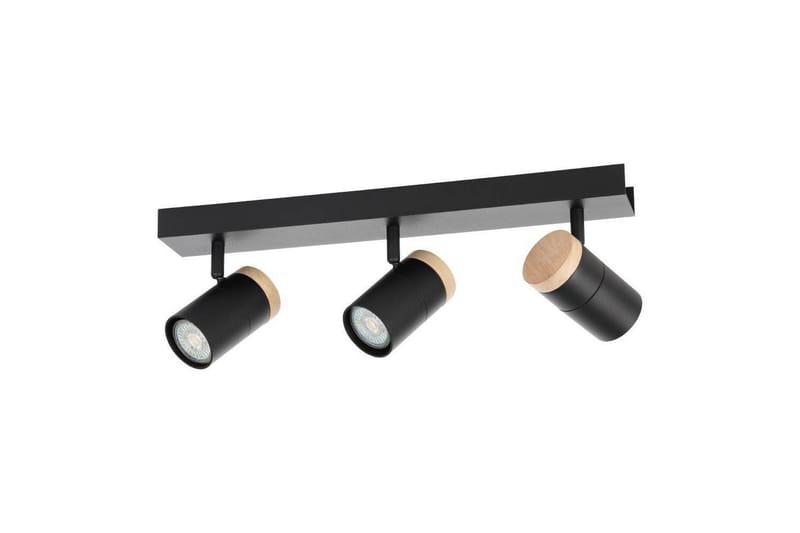 LED-spotlight Eglo Cartagena Svart/Tre 3 lamper - 3 lamper - Belysning - Innendørsbelysning & Lamper - Lamper gang