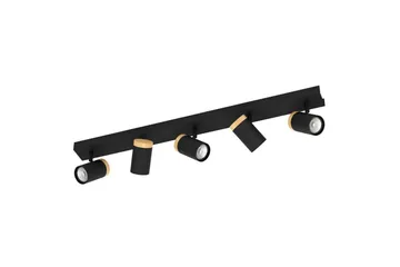 LED-spotlight Eglo Cartagena Svart/Tre 5 Lamper - 5 Lamper - Belysning - Innendørsbelysning & Lamper - Lamper gang