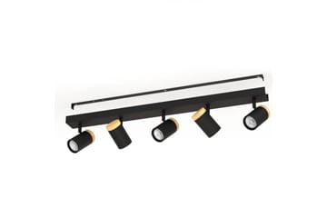 LED-spotlight Eglo Cartagena Svart/Tre 5 Lamper - 5 Lamper - Belysning - Innendørsbelysning & Lamper - Lamper gang